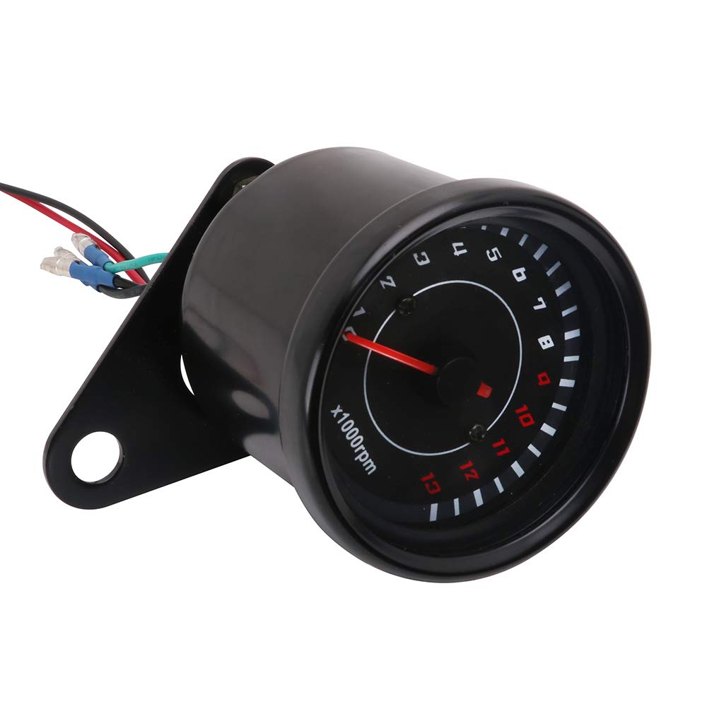 Motorrad Messgerät Geschwindigkeit Tachometer Auto Meter Auto Tachometer LED 12v Messer Universal- Motorrad Hintergrundbeleuchtung Umdrehung Zähler 0-13000 RPM Motorradanzeige Drehzahlmesser 12V Sporn Motormeter Meilenanzeige Auto