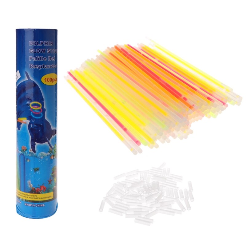 100Pcs Party Fluorescentie Light Glow Sticks Armbanden Kettingen Heldere Mix Kleur