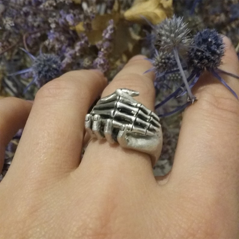 2pc gotiske håndholdte ringe til kvinder mænd elsker parringsæt justerbare matchende bryllupsringe venskabssmykker bague