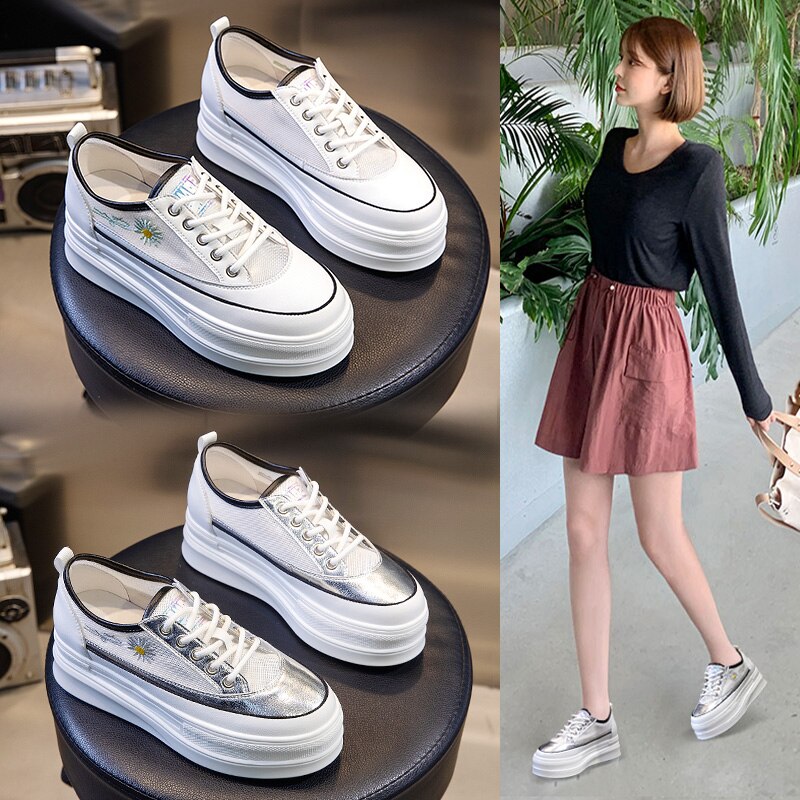 Offre spéciale femme skateboard baskets été femmes sport baskets hauteur augmenter chaussures de marche chaussures de skateboard pour dames