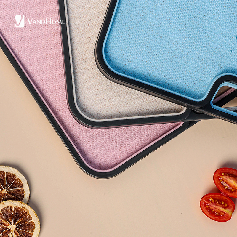 VandHome Cutting Board Wheat Straw Double Sided Chopping Blocks Sterile Mildew Chopping Board Cutting Board Kitchen Supplies