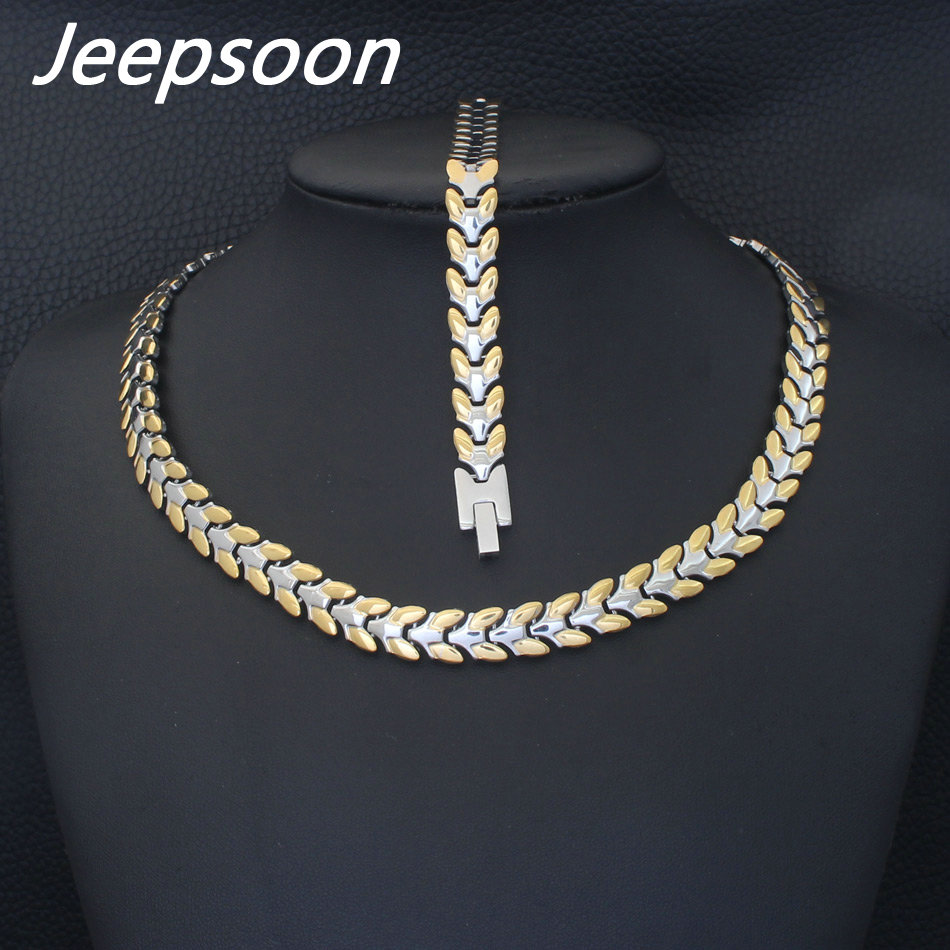 Jewelry Stainless Steel Chain Necklace&Bracelet Set For Woman SFKGBRDD