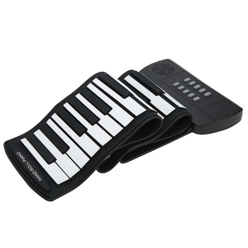 Piano enrollable portátil recargable, Piano eléctrico de silicona de 61 teclas con altavoz estéreo para niños, de vacaciones para cumpleaños