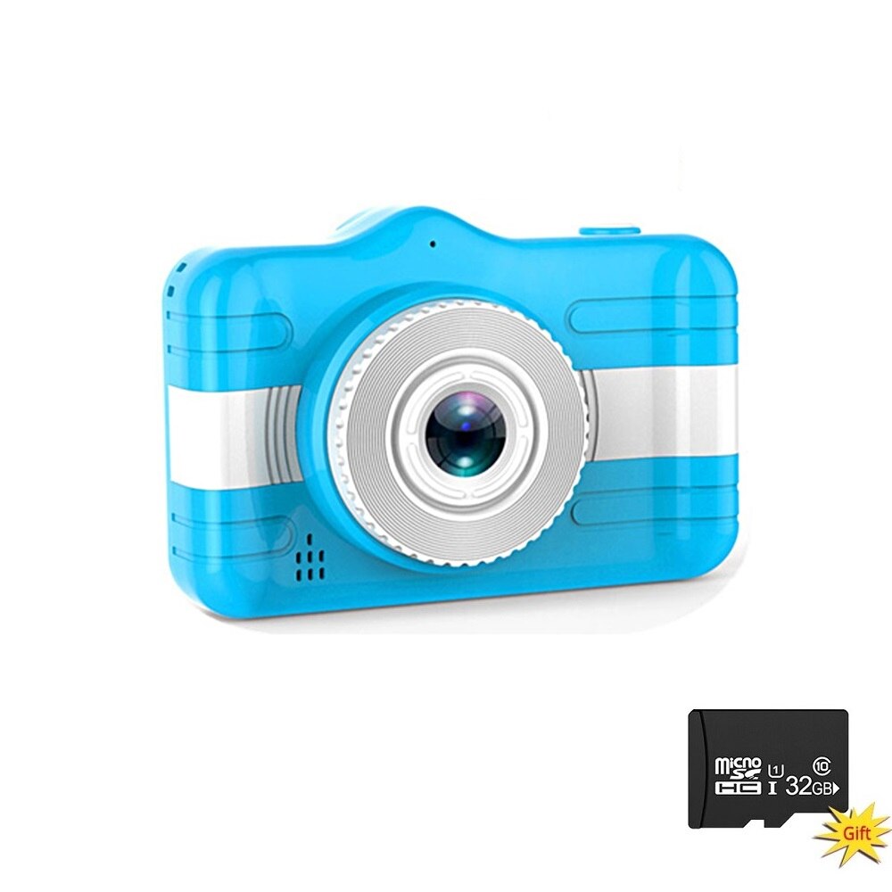 SPASH – Mini caméra numérique HD 1080P pour enfants, 3.5 pouces, caméscope vidéo, jouets avec carte TF de 32 go: Bleu