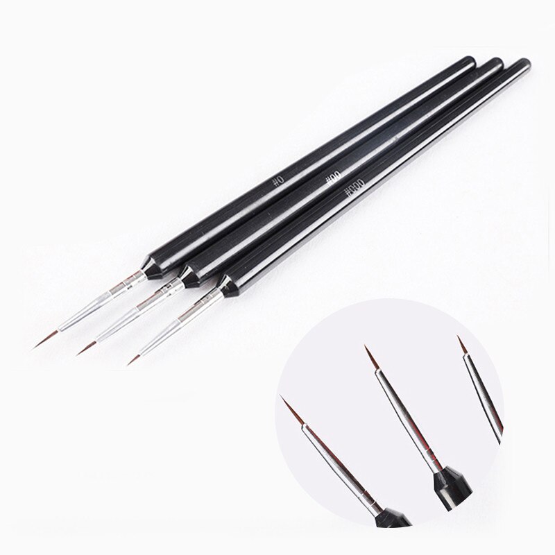 3 PCS Nail Painting Brushed Plastic Color Hook Line Pen Pull Flower Pen Drawing Line Fine Detail Use Personal