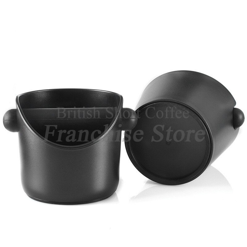 Cubo de basura de plástico para café Espresso, absorbente de golpes, con mango, contenedor para café molido, caja de residuos para moler café