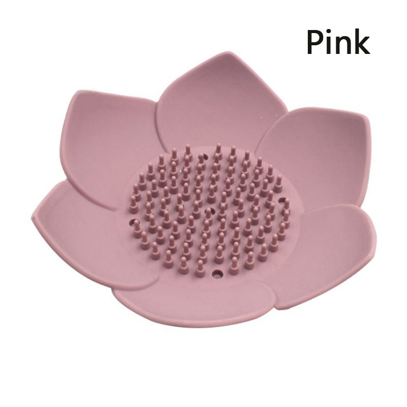 1pc siliconen afdruipbakjes, zeepbakjes, lotusvormige houder, draagbare zeepbakjes, antislip zeepbakjes, badkameraccessoires: Pk