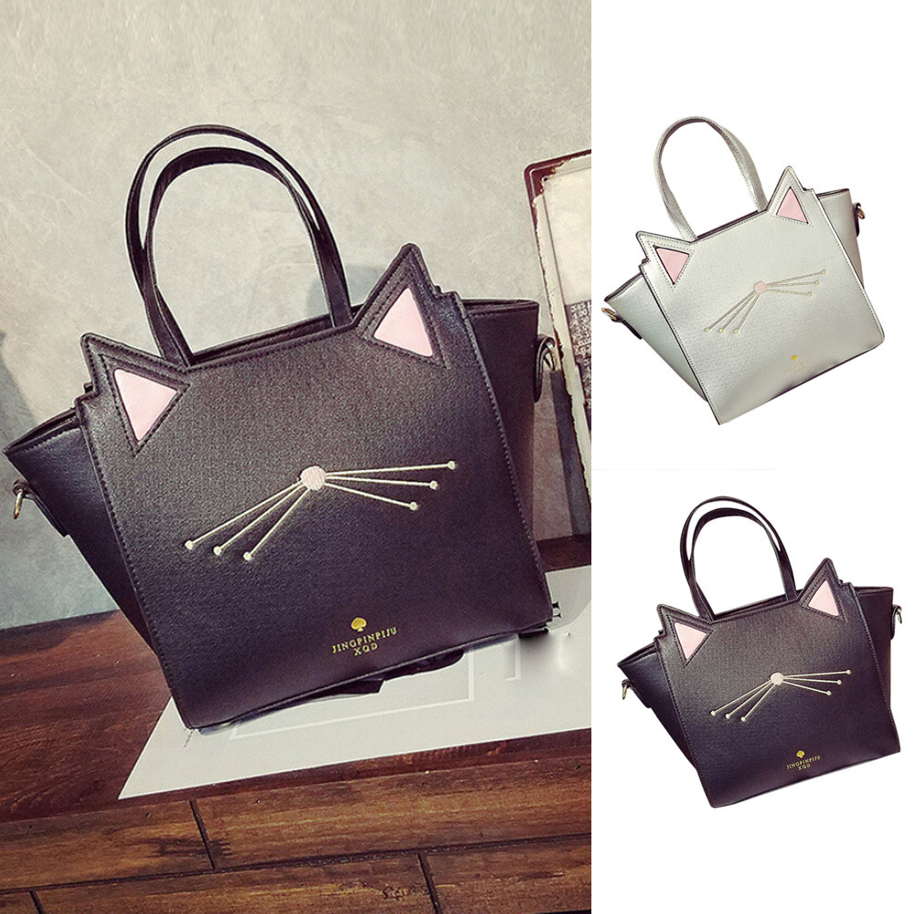 Korea Sweet Ladies Bags Large Capacity Handbag Lovely Women's Cat Ear Shoulder Bag Messenger Bag Kawaii