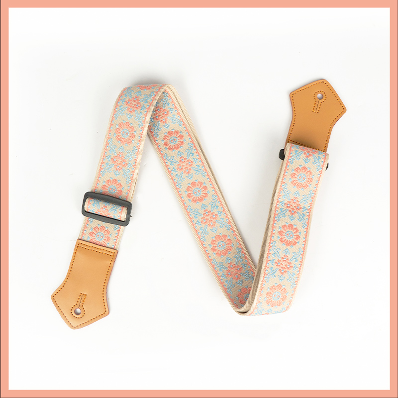 Guitar Strap for Folk Guitar, Bass, Acoustic Guitar, Electric Guitar, Unisex, Stylish, Leather, Cotton, Cross-Body Shoulder Strap: YELLOW