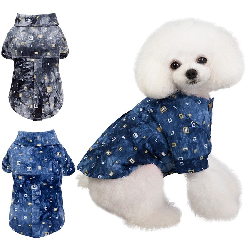 Dog England Plaids Shirts dog Cotton Gentleman Summer Beach Vest Short Sleeve Vest Short Sleeve Pet Clothes Dog T Shirt Tops