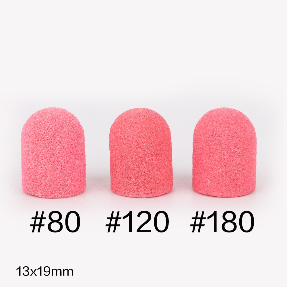 100 stk 13 x 19mm #80/120/180/240 lyserøde negle slibebånd neglebor greb maskine manicure pedicure negle tilbehør dorn