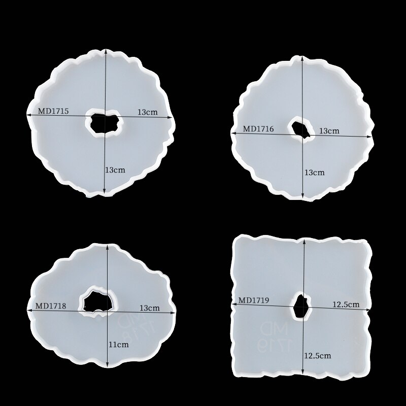 4 sztuk DIY Coaster formy zestaw dekoracyjne rękodzieła blacha do pieczenia baza okrągłe żywicy epoksydowej formy biżuteria silikonowa Making: coaster15 16 18 19