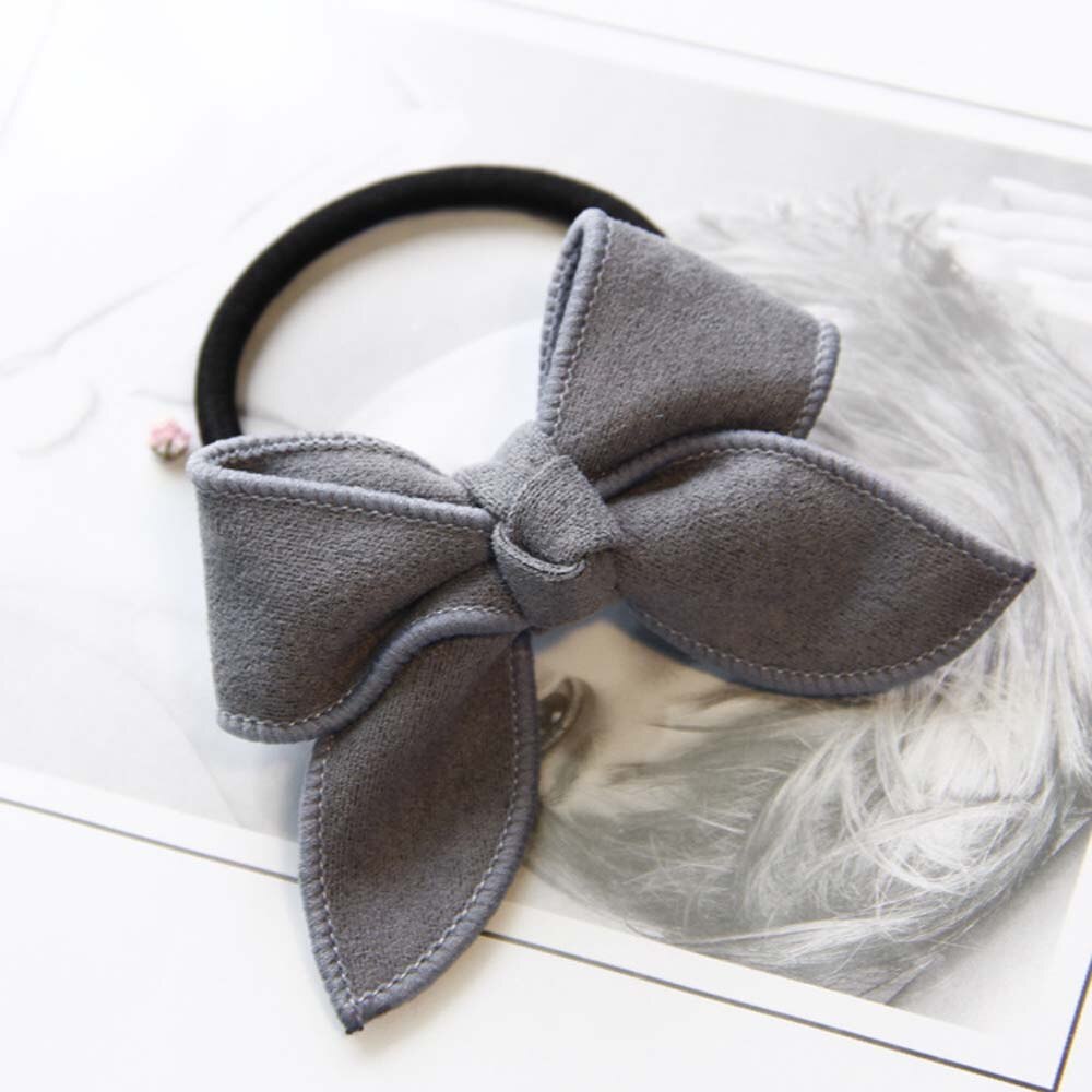 1pc meninas bonito arcos scrunchy crianças bandas de cabelo goma laço de cabelo corda elástica faixas de cabelo para meninas presente acessórios de cabelo: grey