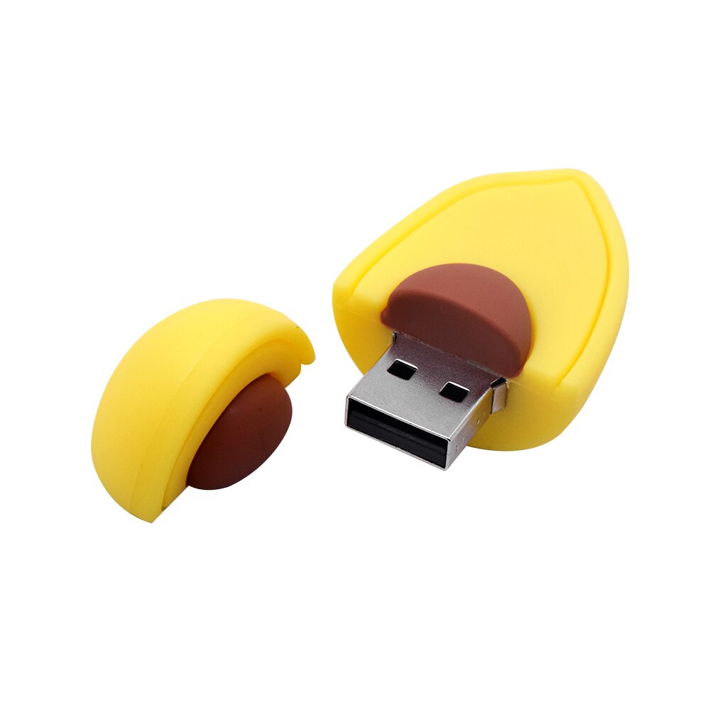 Cartoon Fruit USB Flash Drive 32GB Cute Lemon Pendrives2.0 Avocado Storage Disk Memory Stick Real Capacity 64GB Funny 128MB