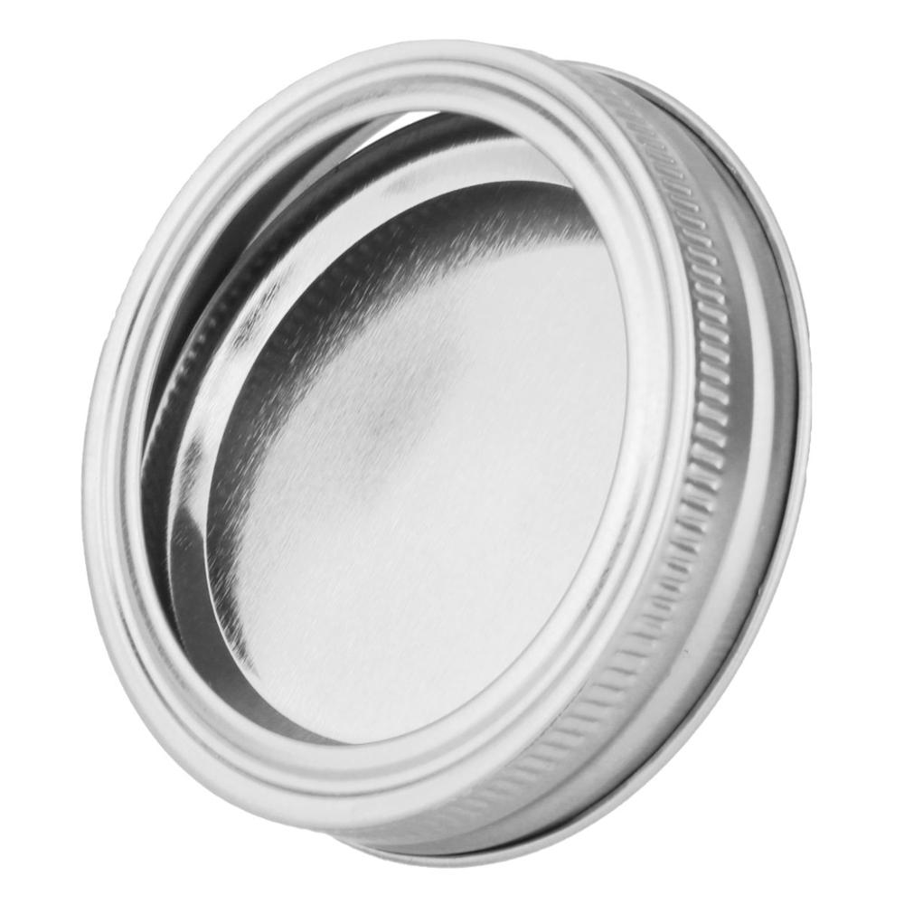 8 STUKS 70mm Mason Pot Deksels met Schijven Brede Mond Inblikken Mok Glazen Deksel Rvs Top Covers Roest slip Schroef Bands Ringen