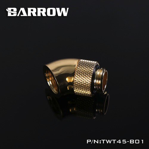 Barrow sort hvid sølv  g1/4 '' gevind 45 graders adapter til roterende montering roterende 45 grader vandkøle adaptere twt 45-b01: Guld