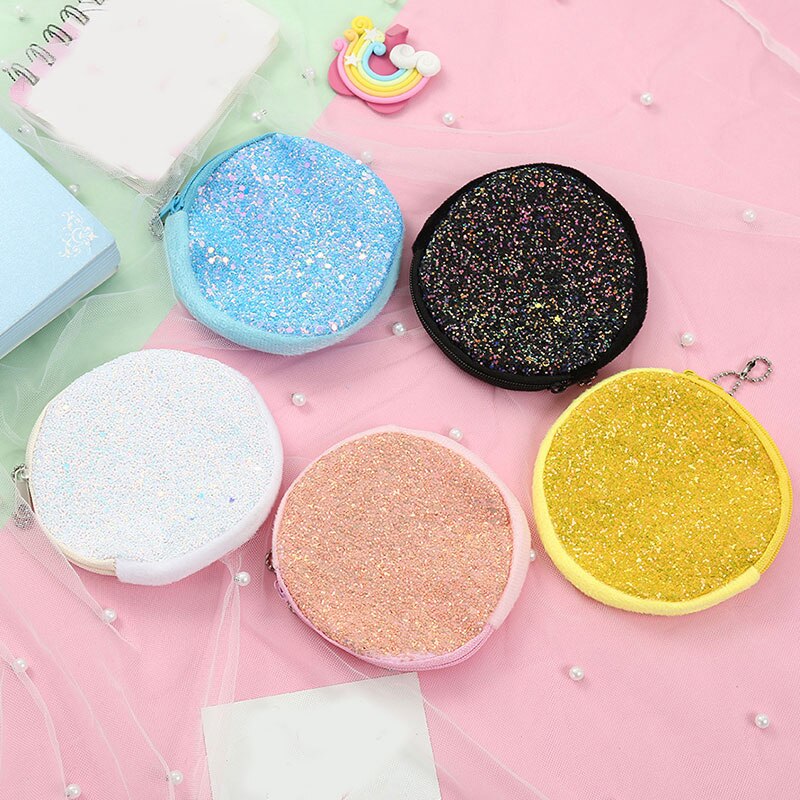 Women Mini Coin Bag Sequined Wallet Bag Card Bag Wallet Zero Children's Bag Key Case Party Evening Headphone Storage Bag