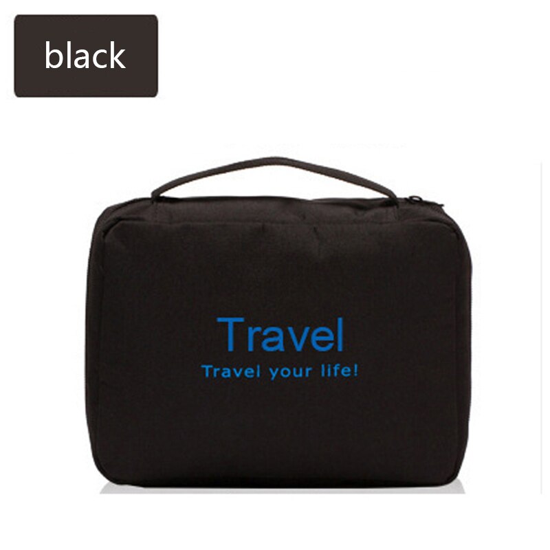 Sac de voyage multifonctionnel de imperméable à l'eau Portable articles de toilette hommes et femmes cosmétiques sac de rangement sac de toilette suspendu: black