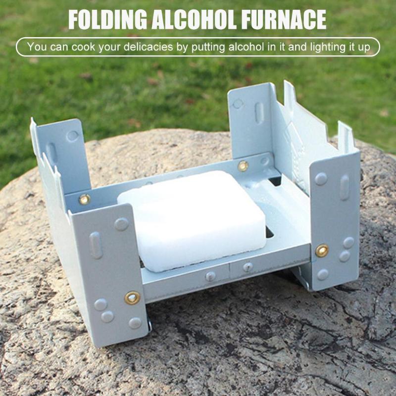 Outdoor Mini Folding Portable Oven Picnic Camping Solid Fuel Alcohol Stove