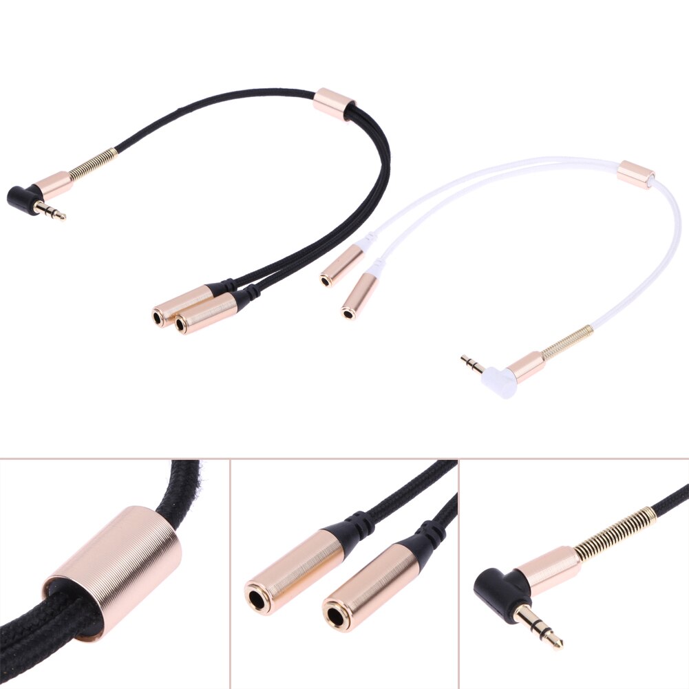 3.5Mm Male Naar 2 Vrouwelijke Jack Plug Y Splitter Audio Stereo Extension Oortelefoon Hoofdtelefoon Kabel Connectors Splitting Adapter Kabel