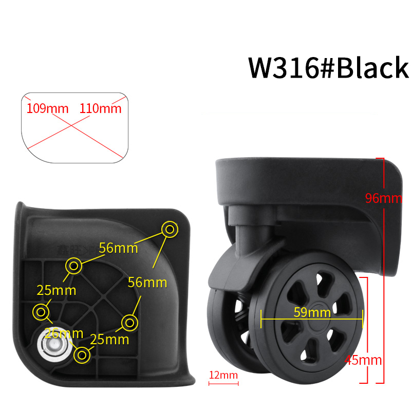 1 Pair of Universal Luggage Wheel Replacement Silent Balanced Wear-Resistant Universal Caster Luggage Accessories: Red Wine