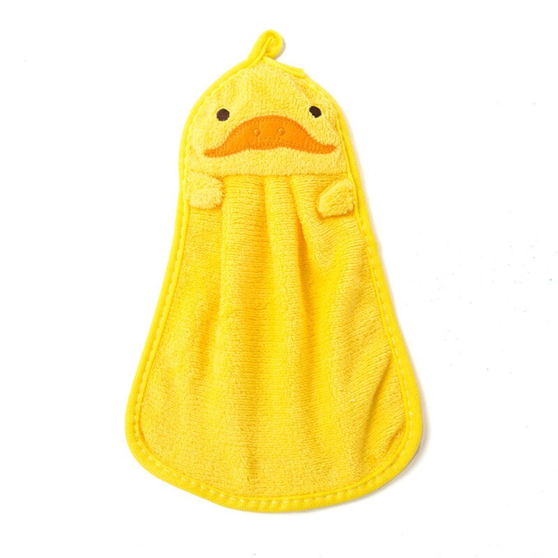 1PC Hand Towels Absorbent Coral Fleece Cloth Kitchen Towel Easy Clean Cute animal Kitchen Bathroom Hanging wipe Towel: C