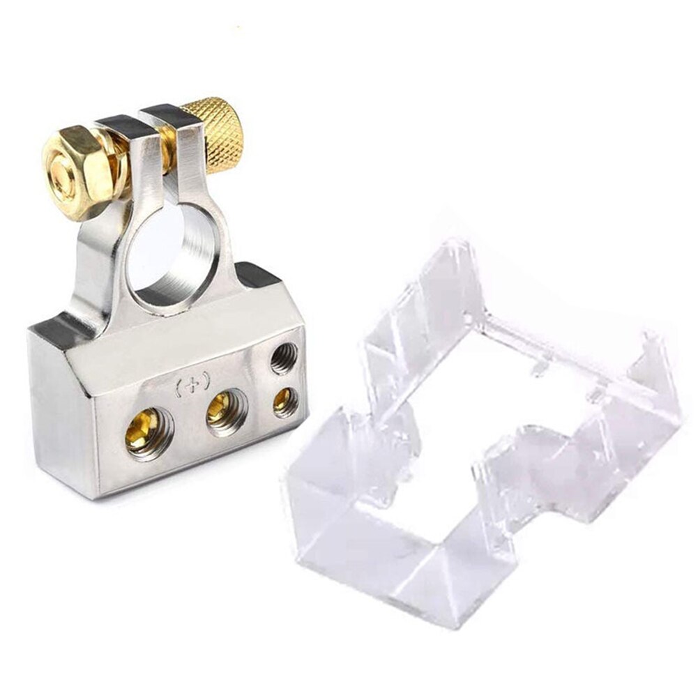 Battery Connection Terminal Car Accessories Clamp 0 8 10GA With Shims Battery Terminal Set Positive Negative Connector