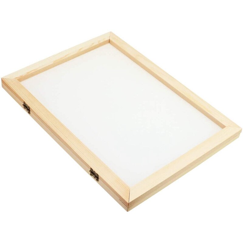 Wooden Paper Making Papermaking Mould, 10X14 Inch Screen Printing Frame For DIY Paper Craft And Dried Flower Handcraft