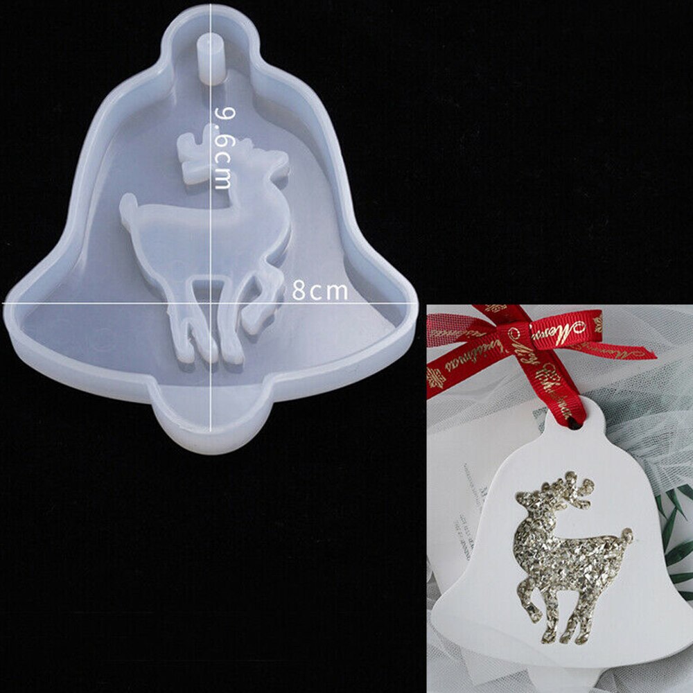 Diy krystal epoxy skimmel notering juletræ elg vedhæng taske ornament dekoration silikone skimmel jul hængende tag