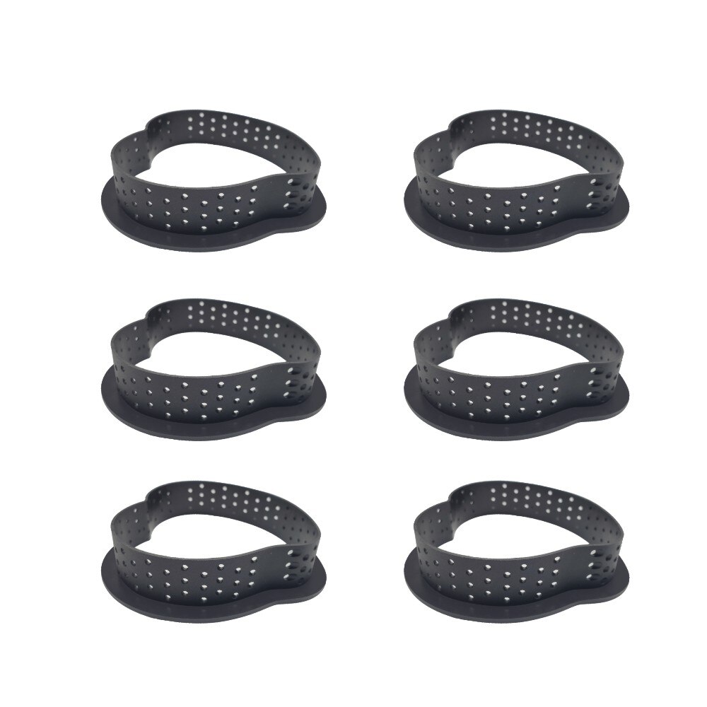 6/8Pcs Mousse Circle Cutter Decorating Tool French Dessert DIY Cake Mold Perforated Ring Non Stick Bakeware Tart: 6 Heart