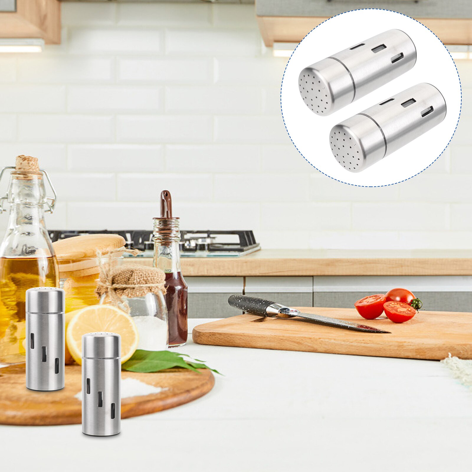 Pepper Shaker Durable Stainless Steel Kitchen Spice Jar for Home Restaurant Barbecue: Default Title