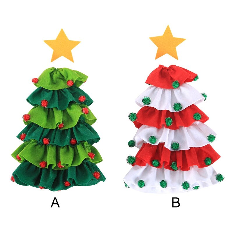 Christmas Tree Wine Bottle Cap Cover Set Christmas Party Table Decoration