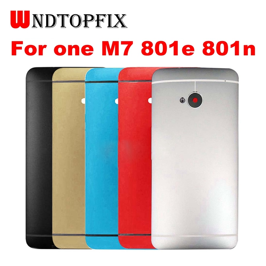 For HTC M7 Battery Cover Door Back Housing Rear Case With side button For HTC ONE M7 M8 Battery Door with NFC Replacement Parts