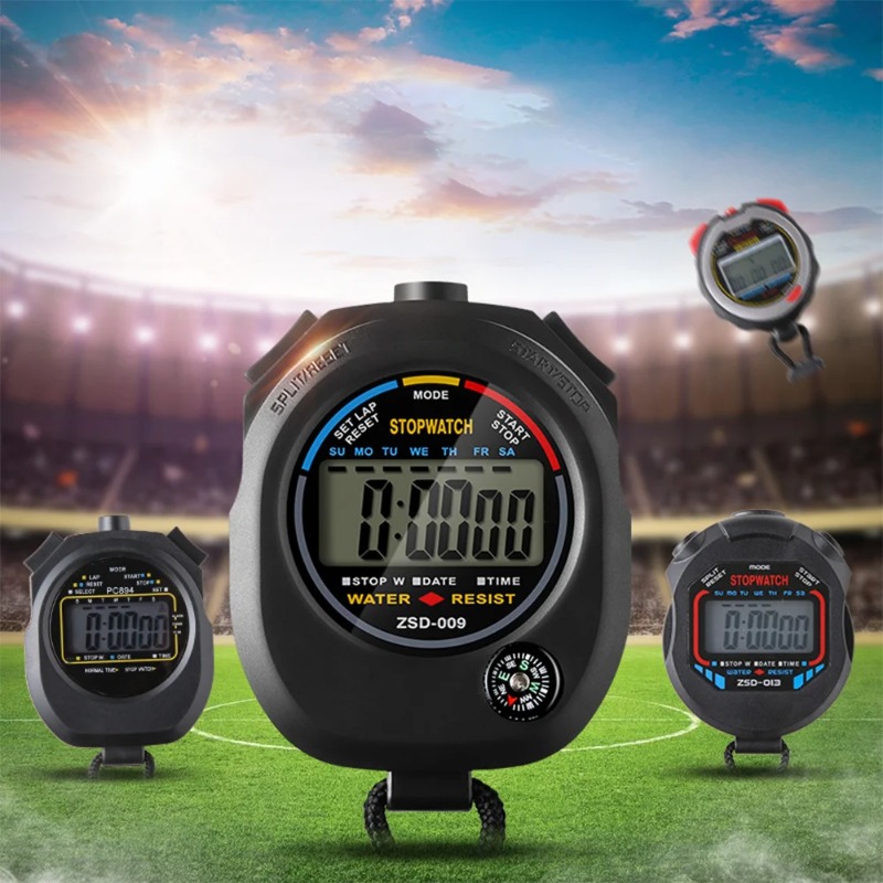 Precyzyjny Wodoodporny Cyfrowy Stoper Ręczny Profesjonalny z Opaską na Nadgarstek Elektroniczny Chronograf Stoper LCD Stoper Sportowy