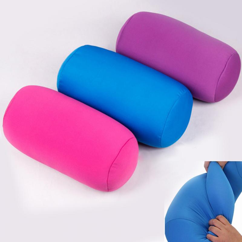 Almohada cilíndrica de 30cm x 16cm, Micro cojín trasero, con cabezal de almohada, Mini microcuentas, de viaje, para decoración de cama