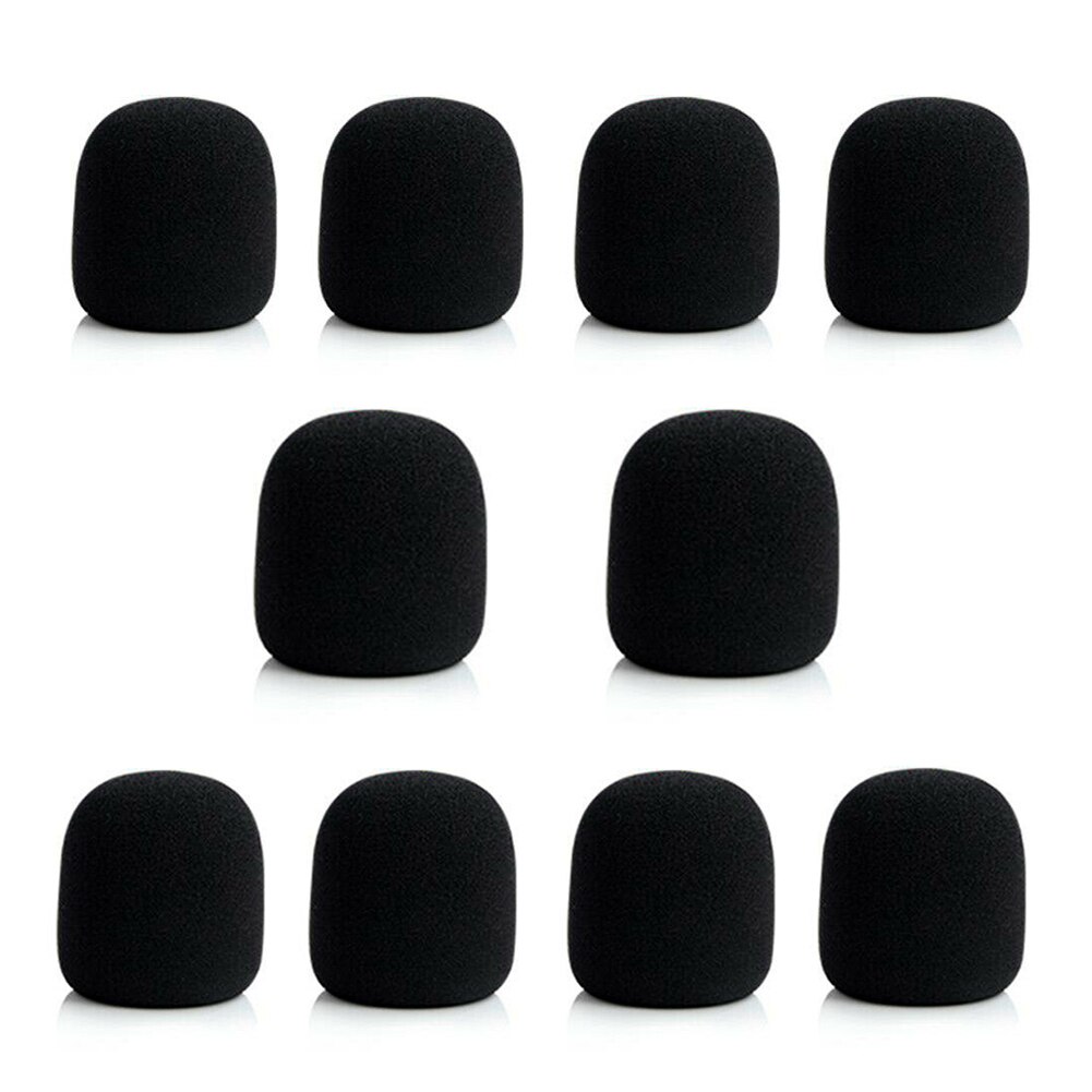 10Pcs Microphone Foam Cover Handheld Stage Windscreen Sponge Cover Foam Protective Cap for KTV DJ Mic Sleeve: black
