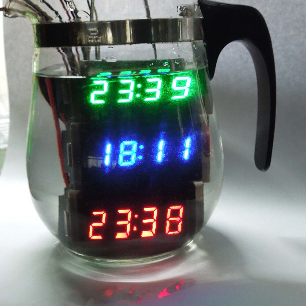 RED Universal Waterproof Car Motorcycle Auto Accessory DC 12V/24V Dashboard Digital LED Display Clock