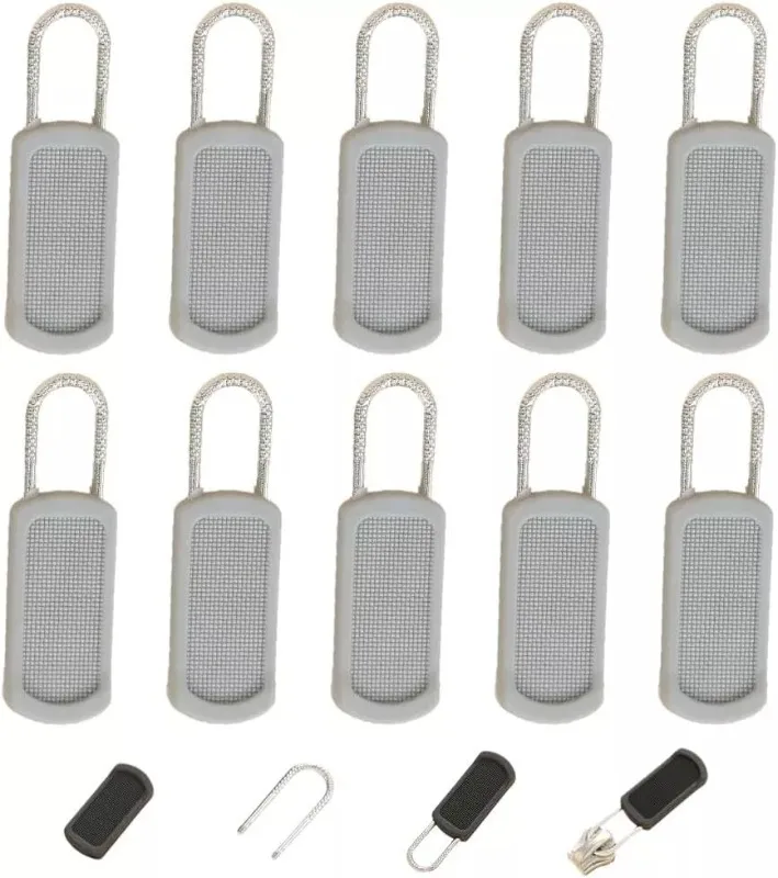 5/10/20pcs Universal Zipper Pull Replacement Kit Removable Detachable Zipper Puller for Luggage Purse Bags Clothes Zipper Slider: PURPLE
