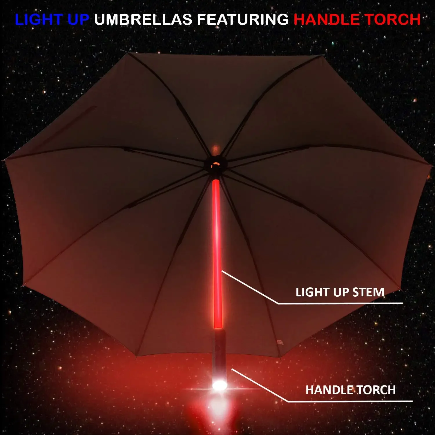 LED-Leuchtschirme mit Taschenlampengriff, transparent, schwarz, grau, rot