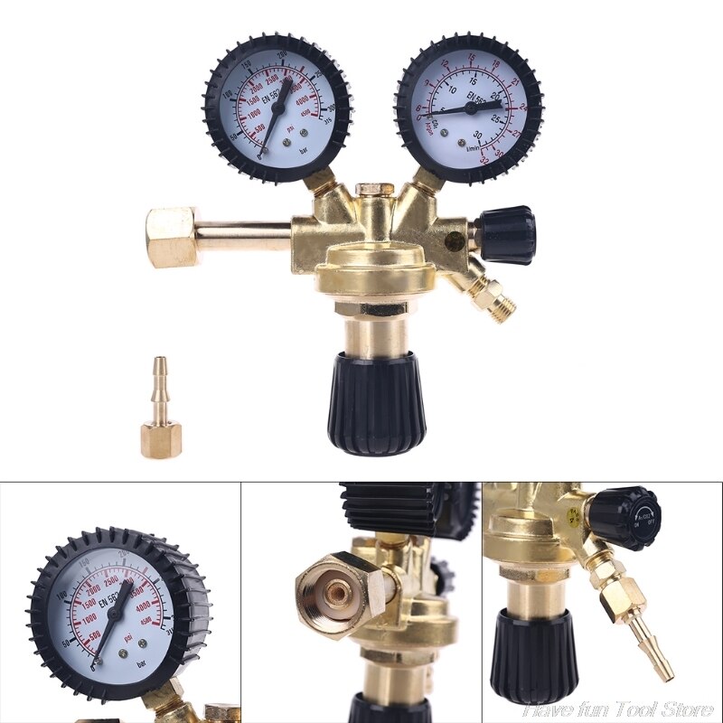 CO2 Argon Stikstof Drukverlagende Regulator Shockproof Mag/Mig Lassen Drukregelaar W21.8 Draad M15 21