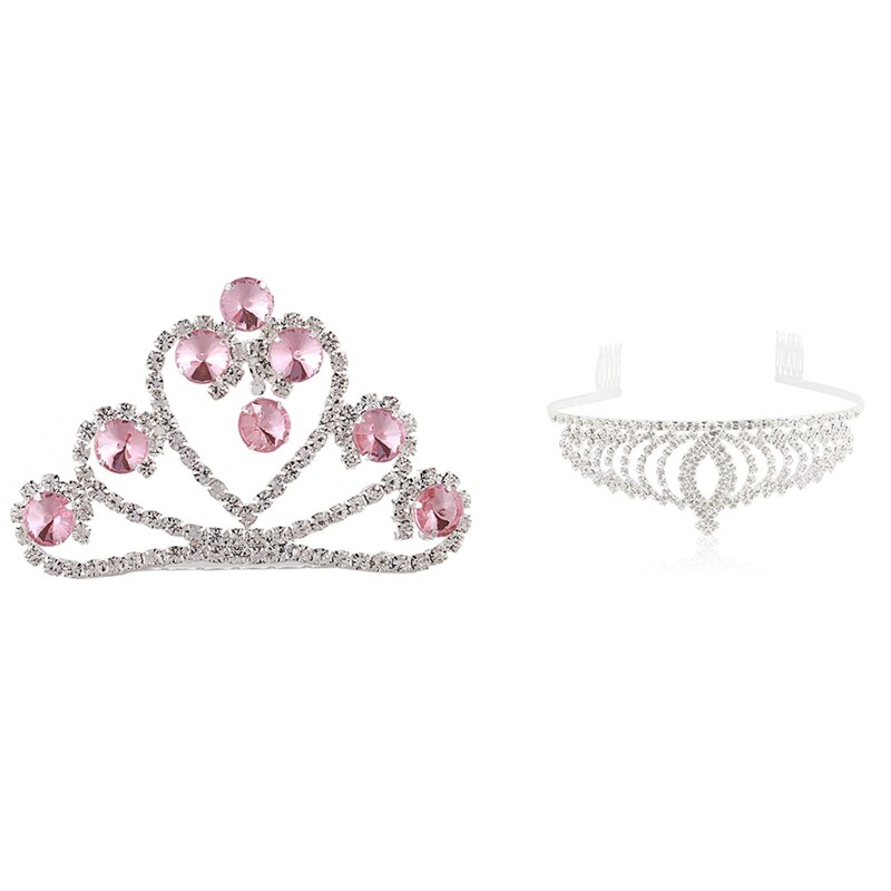 SwirlColor kroon kinder haarband kroon kinder baby hoofdband peuter zuigelingen haarband pasgeboren haarband meisjes baby prinses haarband accessoires - 2 stuks