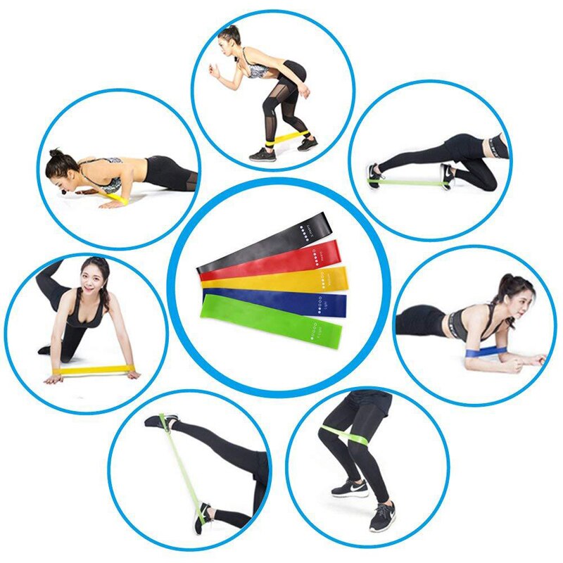Yoga modstand gummibånd kvindelige indendørs udendørs fitnessudstyr 0.35mm-1.1mm kvinder pilates sports træning elastikbånd