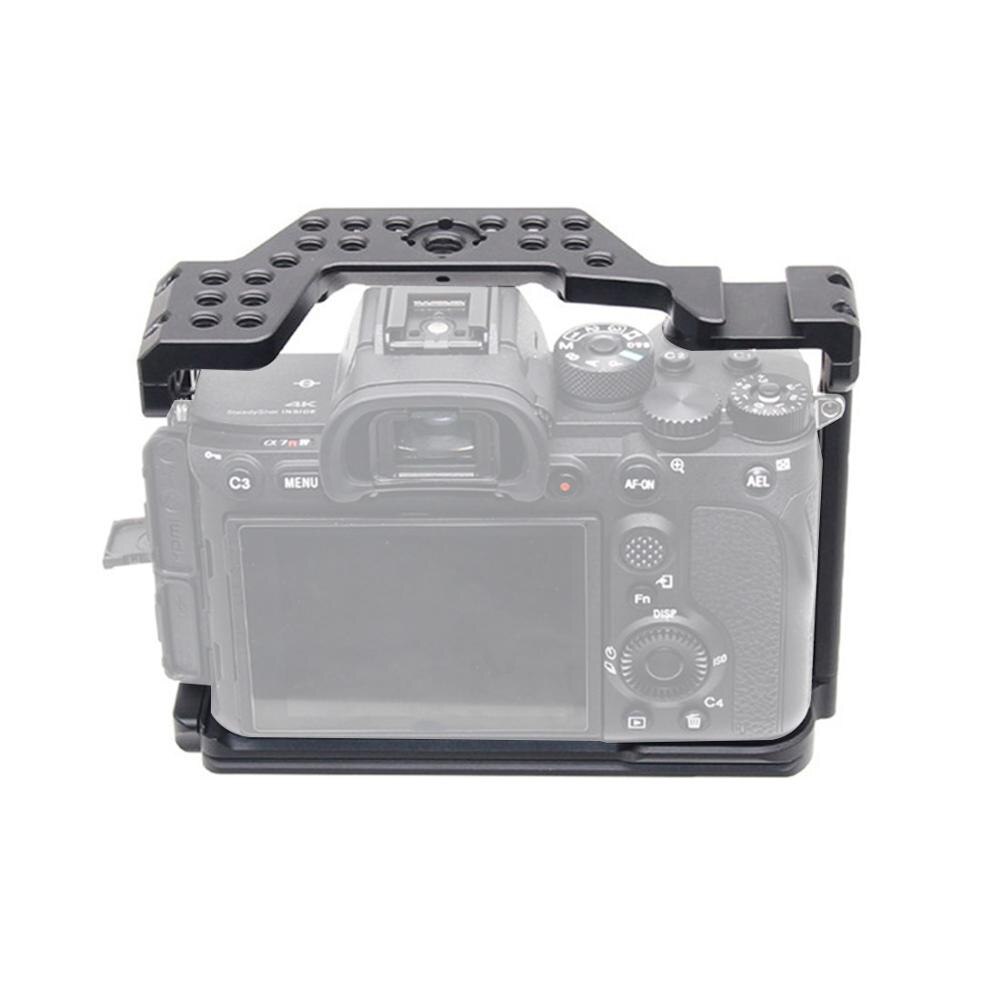 Aluminum Camera Cage for Sony A7I4 /A7R4 /A7R IV SLR with 1/4 3/8 Thread Hole for Top Handle Microphone Flash Light
