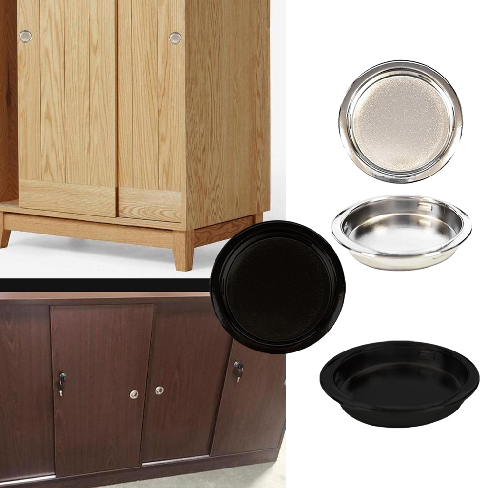 Recessed Furniture Handle Cabinet Drawer Handles Flush Pull Recessed Handle Round Sliding Door Handle Cupboard Pulls Hardware