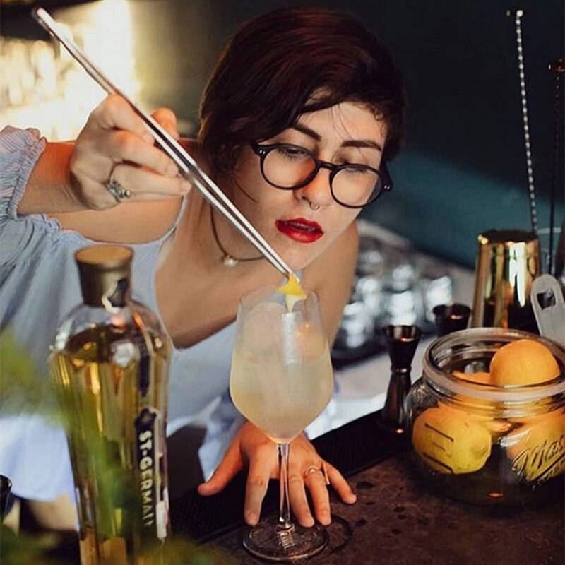 Bar Soul-Pinzas de acero inoxidable 304 para alimentos, herramienta de alimentaria, decoración de cóctel, herramientas profesionales para barman