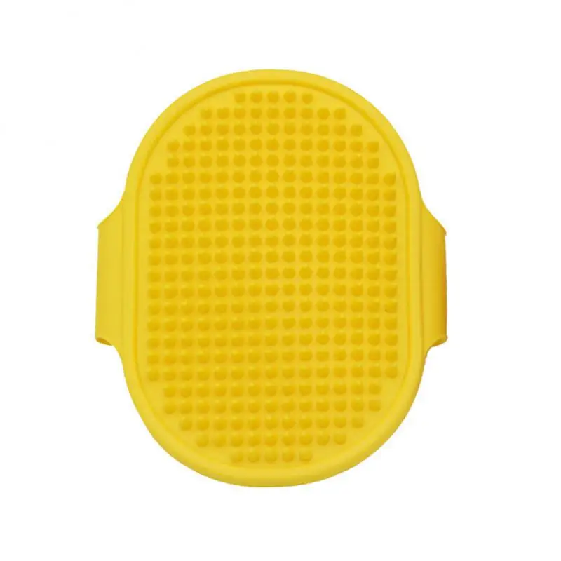 Escova de borracha macia para cães e gatos, pente de silicone para banho de animais de estimação, removedor de pelos, suprimentos para animais de estimação, equipamento de limpeza para lavagem de cães: YELLOW