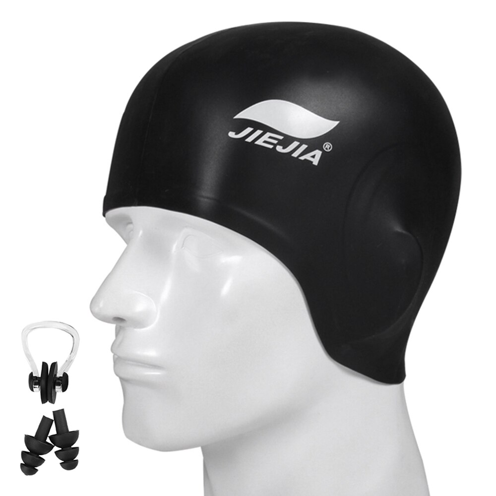 Gorro de natación de silicona 3D, protección ergonómica para los oídos, con Clip para la nariz y tapones para los oídos, unisex