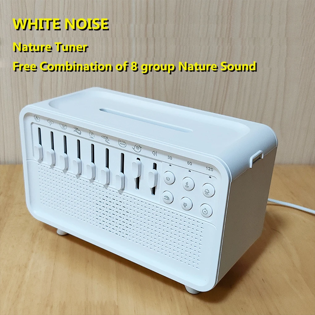 3 in 1 Bluetooth-compatible Speaker White Noise Sleep Aid Night Light Humidifier All-in-one Machine Free 8 Goup Nature Sound