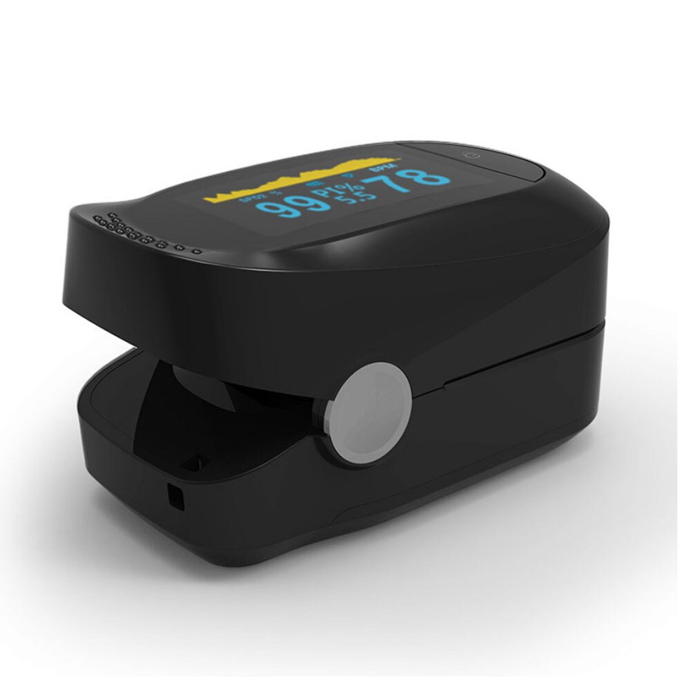 Fingertip Pulse Oximeter SpO2 Oxygen Saturation PI PR Sleeping Monitor OLED Display Non-invasive Detect for Elder Kis Heathcare: Black
