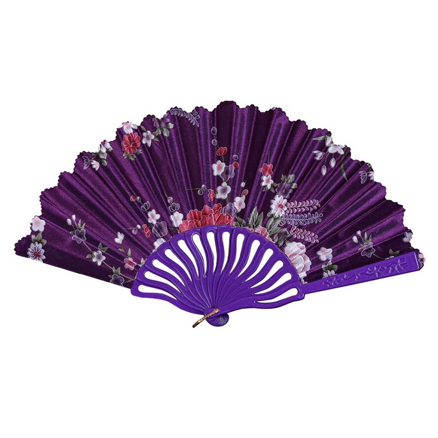 Chinese Stijl Bruiloft Decor Vouwen Fan 1Pc Chinese Stijl Dance Wedding Party Lace Silk Folding Hand Bloem fan 0318 #30: PP